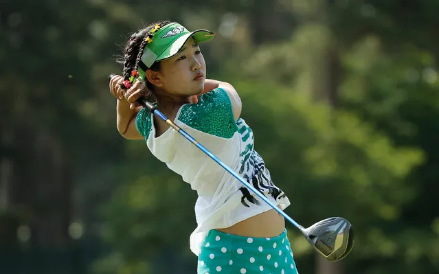 Eleven-year old Amateur Lucy Li of the United States hits a shot during a practice round prior to the start of the 69th U.S. Women's Open at Pinehurst Resort & Country Club, Course No. 2 on June 17, 2014 in Pinehurst, North Carolina. (Photo by Scott Halleran/Getty Images)