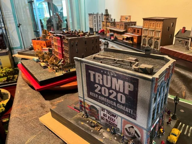 Dioramas of mostly urban life, which were created by Barnard College administration employee Aaron Kinard during the pandemic, are displayed at his home in Brooklyn, New York, U.S. July 1, 2022. (Photo by Dan Fastenberg/Reuters)