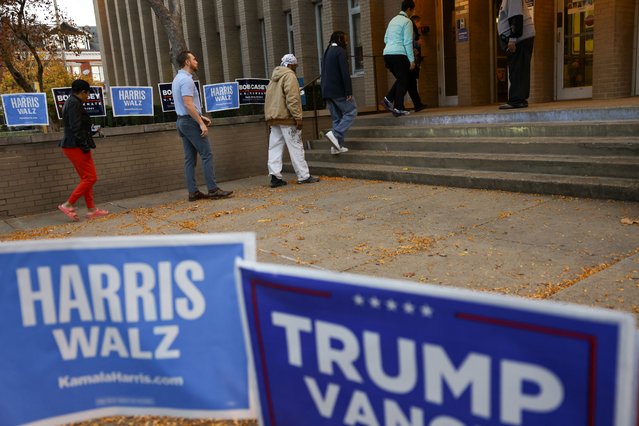 People line up to cast their votes in the 2024 U.S. presidential election on Election Day, at Pittsburgh Manchester School in Pittsburgh, Pennsylvania, U.S., November 5, 2024. (Photo by Quinn Glabicki/Reuters)