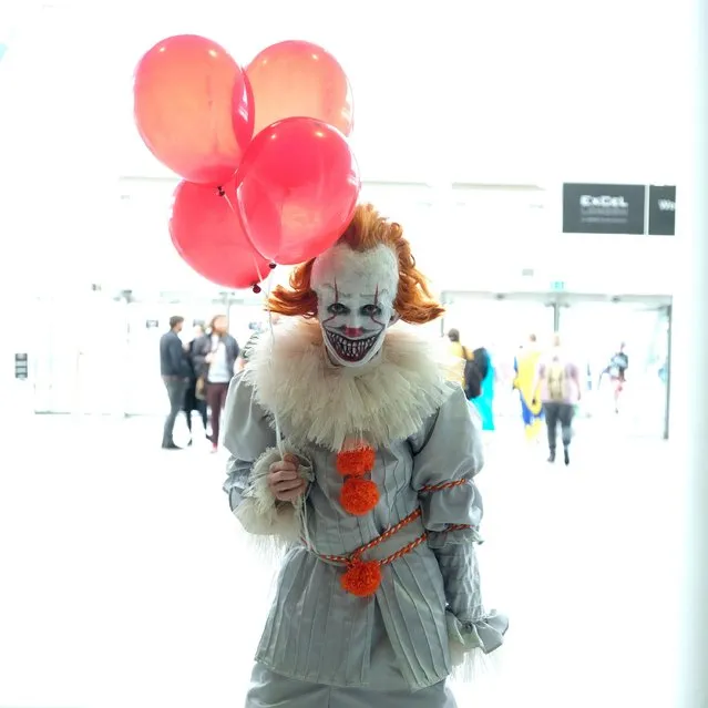 Troy dressed in cosplay at MCM London Comic Con 2017 held at the ExCel on October 28, 2017 in London, England. (Photo by Mike Marsland/Mike Marsland/WireImage)