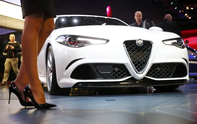 An Alfa Romeo Giulia car is pictured during the media day at the Frankfurt Motor Show (IAA) in Frankfurt, Germany, September 15, 2015. (Photo by Kai Pfaffenbach/Reuters)