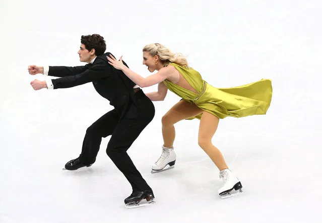 Canada' s Piper Gilles and Paul Poirier perform during the Ice Dance- Free Dance program at the Milan World Figure Skating Championship 2018, in Milan, on March 24, 2018. (Photo by Alessandro Garofalo/Reuters)