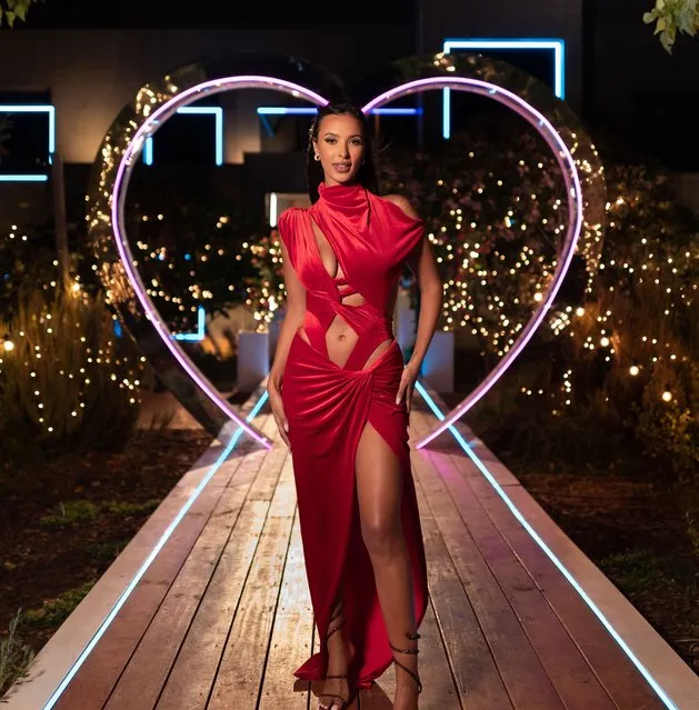 English television presenter Maya Jama ay UK “Love Island” TV show, Series 9, Episode 32 in South Africa on February 16, 2023. (Photo by ITV/Rex Features/Shutterstock)