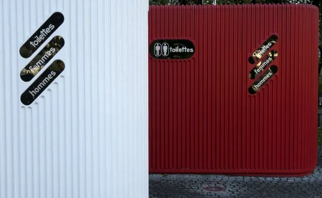 Public toilets are seen in Eidsvolls Plass in Oslo, Norway, October 15, 2015. (Photo by Russell Boyce/Reuters)