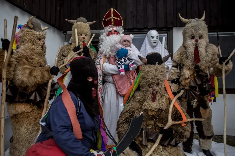 St. Nicholas and the Devil Visit Children Before Christmas