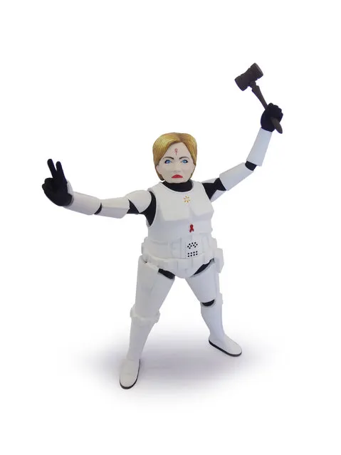 Hillary Clinton as a Stormtrooper. (Photo by Mike Leavitt/Rex USA)