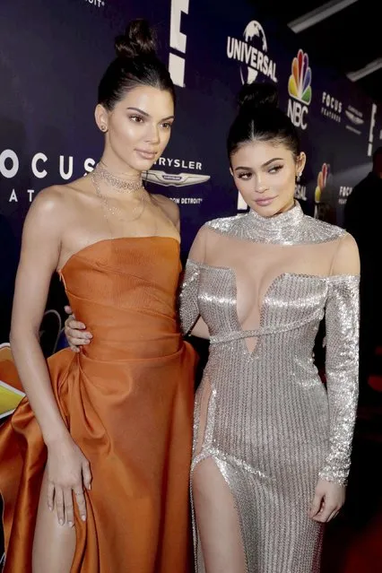 Kendall Jenner and Kylie Jenner seen at Universal, NBC, Focus Features, E! Entertainment Golden Globes After Party Sponsored by Chrysler on Sunday, January 8, 2017, in Beverly Hills, Calif. (Photo by Eric Charbonneau/Invision for Focus Features/AP Images)