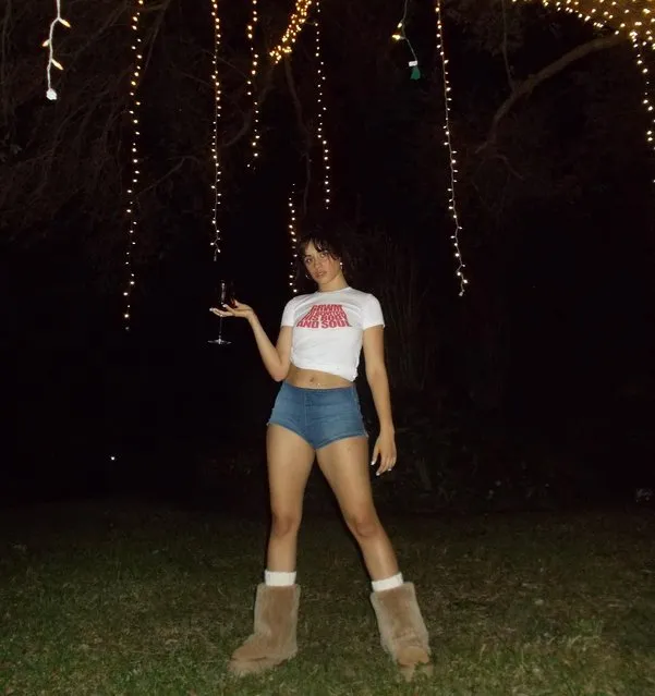 American singer-songwriter Camila Cabello brings back jean shorts and Uggs in the last decade of December  2023. (Photo by camila_cabello/Instagram)