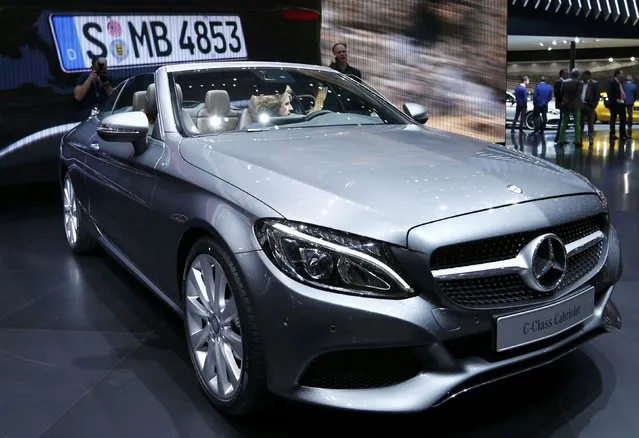 A Mercedes-Benz C-Class Cabriolet car is seen at the 86th International Motor Show in Geneva, Switzerland, March 1, 2016. (Photo by Denis Balibouse/Reuters)