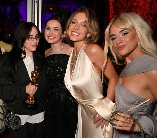 Billie Eilish, XXX, Sydney Sweeney and Camila Cabello attend the 2024 Vanity Fair Oscar Party Hosted By Radhika Jones at Wallis Annenberg Center for the Performing Arts on March 10, 2024 in Beverly Hills, California. (Photo by Dave Benett/VF24/WireImage for Vanity Fair)