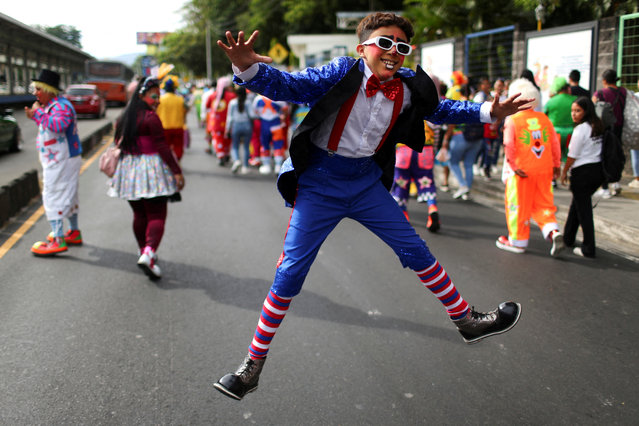 Salvadoran clowns participate in a parade during National Clown Day celebration in San Salvador, El Salvador, on December 4, 2024. (Photo by Jose Cabezas/Reuters)