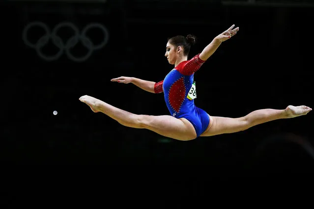 Aliya Mustafina of Russia competes on the balance beam during Women's qualification for Artistic Gymnatics on Day 2 of the Rio 2016 Olympic Games at the Rio Olympic Arena on August 7, 2016 in Rio de Janeiro, Brazil. (Photo by David Ramos/Getty Images)