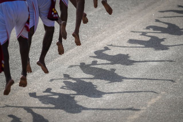 Dancers perform during the country's 77th Independence Day celebrations in Colombo, Sri Lanka on February 4, 2025. (Photo by Thilina Kaluthotage/Reuters)