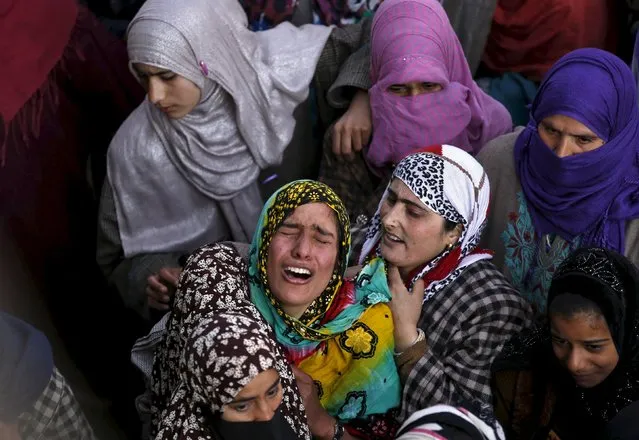 Kashmiri Muslim women wail during the funeral of Dawood Ahmad Sheikh, a suspected militant, in Kaimuh village in south Kashmir's Kulgam district March 7, 2016. (Photo by Danish Ismail/Reuters)