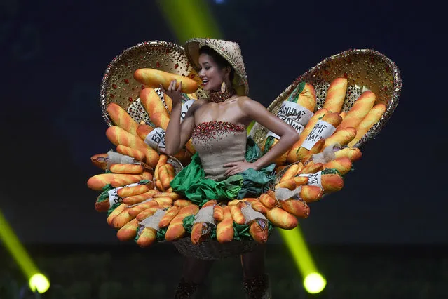 H'Hen Nie of Vietnam poses on stage during the 2018 Miss Universe national costume presentation in Chonburi province on December 10, 2018. (Photo by Lillian Suwanrumpha/AFP Photo)