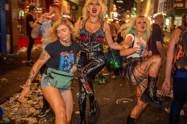 Post-Pride celebrations in Soho, central London, on Saturday, July 1, 2023. Over a million people watched the 51st annual Pride parade in which an estimated 30,000 people took part from over 600 organisations including many LGBT+ community groups. (Photo by Dougie Wallace/The Guardian)