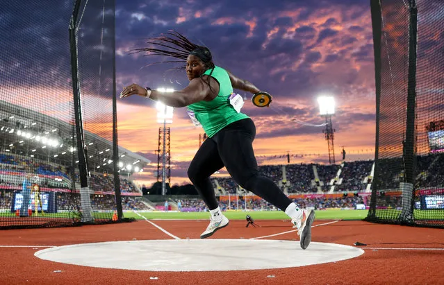 Chioma Onyekwere of Team Nigeria competes during the Women's Discus Throw Final on day five of the Birmingham 2022 Commonwealth Games at Alexander Stadium on August 02, 2022 in the Birmingham, England. (Photo by Michael Steele/Getty Images)