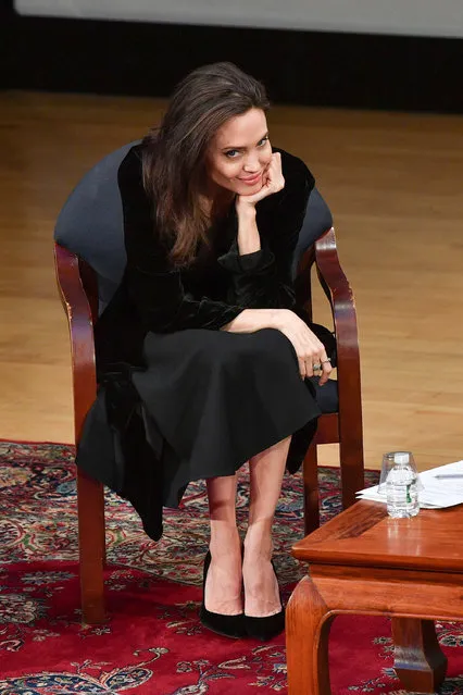 Angelina Jolie attends the “Light After Darkness: Memory, Resilience and Renewal in Cambodia” discussion at Asia Society on December 14, 2017 in New York City. (Photo by Dia Dipasupil/Getty Images)
