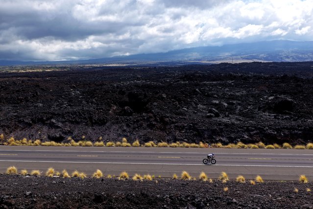 Athletes compete in the bike portion during the 2025 IRONMAN World Championship Women's Race on October 11, 2025 in Kailua Kona, Hawaii. (Photo by Sean M. Haffey/Getty Images for IRONMAN)