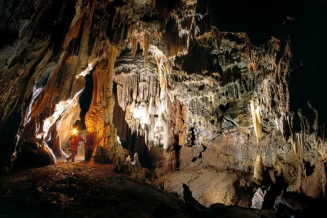 Kostanjevika jama cave, Slovenia. (Photo by Peter Gedei/Caters News)