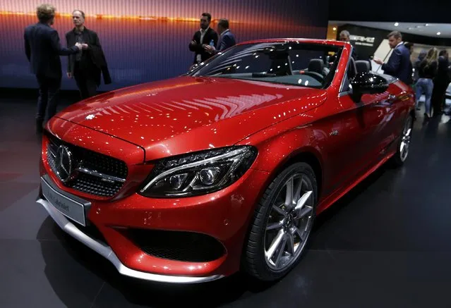 A Mercedes-Benz C 43 Cabriolet car is seen at the 86th International Motor Show in Geneva, Switzerland, March 1, 2016. (Photo by Denis Balibouse/Reuters)