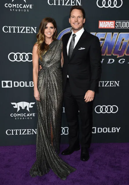 Katherine Schwarzenegger, left, and Chris Pratt arrive at the premiere of "Avengers: Endgame" at the Los Angeles Convention Center on Monday, April 22, 2019. (Photo by Jordan Strauss/Invision/AP Photo)