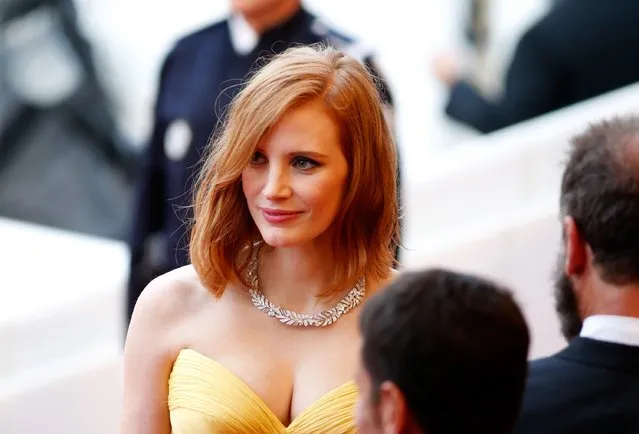 Actress Jessica Chastain attends the “Cafe Society” premiere and the Opening Night Gala during the 69th annual Cannes Film Festival at the Palais des Festivals on May 11, 2016 in Cannes, France. (Photo by Tristan Fewings/Getty Images)