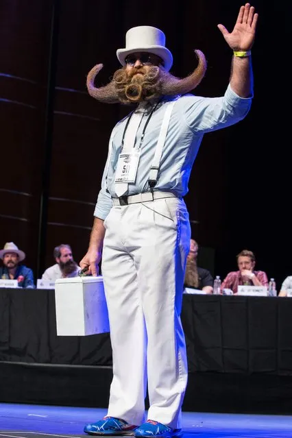 Adam Cazda at the 2017 Remington Beard Boss World Beard & Moustache Championships held at the Long Center for the Performing Arts on September 3, 2017 in Austin, Texas. (Photo by Suzanne Cordeiro/AFP Photo)