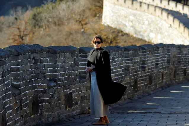 First Lady Melania Trump visits the Mutianyu section of the Great Wall of China, in Beijing, November10, 2017. (Photo by Thomas Peter/Reuters)