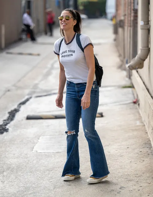 American comedian Sarah Silverman is seen at “Jimmy Kimmel Live” in Los Angeles, California on October 13, 2022. (Photo by RB/Bauergriffin.com/The Mega Agency)