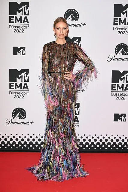 German fashion influencer, blogger and model Leonie Hanne attends the red carpet during the MTV Europe Music Awards 2022 held at PSD Bank Dome on November 13, 2022 in Duesseldorf, Germany. (Photo by Kate Green/Getty Images for MTV)