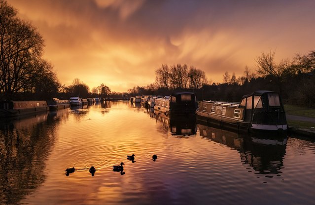 Sunrise at Woodlesford Lock in Leeds, UK on Wednesday, February 26, 2025. (Photo by Danny Lawson/PA Images via Getty Images)
