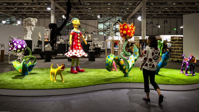 The artwork Let's Go to a Paradise of Glorious Tulips' (2009) by Japanese artist Yayoi Kusama is on display at the show Art Unlimited in the context of the international art show Art Basel 2025, in Basel, Switzerland, 16 June 2025. (Photo by Georgios Kefalas/EPA/EFE)