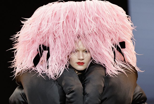 A model presents a creation for Viktor&Rolf during the Women's Haute-Couture Fall/Winter 2025-26 collection show in Paris, on July 8, 2025. (Photo by Stephane de Sakutin/AFP Photo)