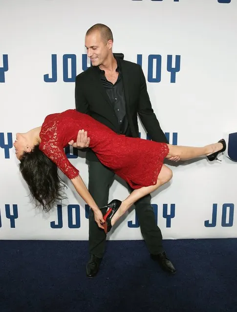 Cristen Barker and Nigel Barker attend the “Joy” New York premiere at Ziegfeld Theater on December 13, 2015 in New York City. (Photo by Monica Schipper/Getty Images)