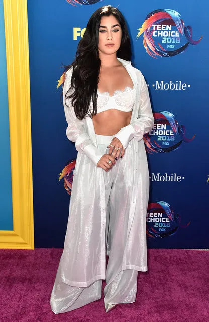 Lauren Jauregui attends FOX's Teen Choice Awards at The Forum on August 12, 2018 in Inglewood, California. (Photo by Frazer Harrison/Getty Images)