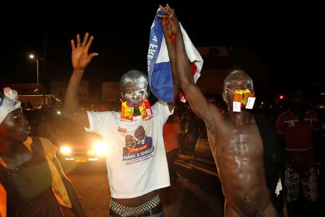 Supporters of Ghana's president-elect Nana Akufo-Addo of the opposition New Patriotic Party (NPP) celebrate on a street in Accra, Ghana, December 9, 2016. (Photo by Luc Gnago/Reuters)
