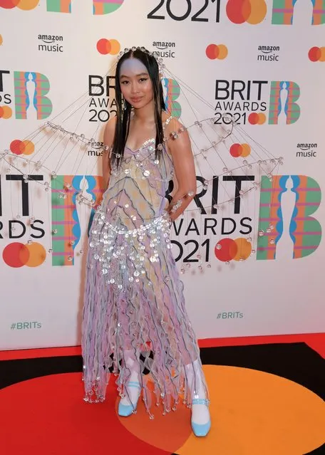 British singer Griff arrives at The BRIT Awards 2021 at The O2 Arena on May 11, 2021 in London, England. (Photo by David M. Benett/Dave Benett/Getty Images)