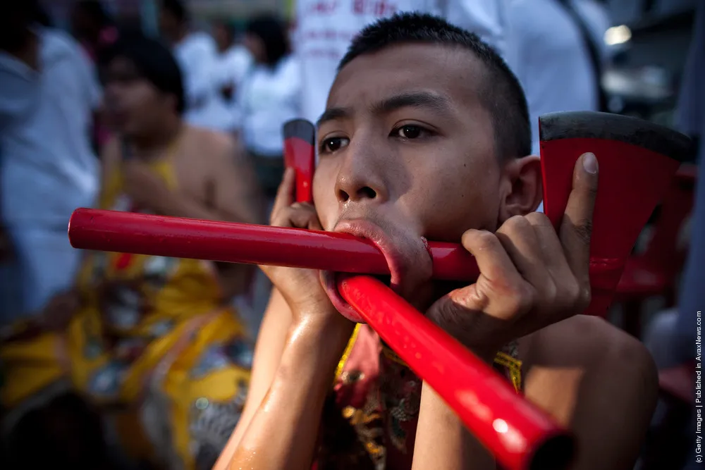 Devotees Mutilate Themselves At Phuket Vegetarian Festival