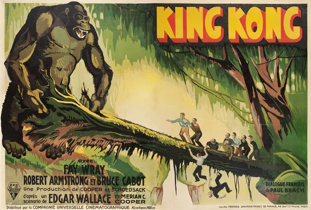 King Kong (RKO, 1933). French Double Grande (61.5" X 92") Style A. After premiering in New York City at the Radio City Music Hall in March 1932, the film began doing all-time record box office business. Kong was then released internationally to another tremendous reception, resulting in fabulous posters being produced for its promotion, including this mesmerizing large format French piece by artist Ph. de Buncey. Estimate: $40,000 - $80,000. (Photo by Courtesy Heritage Auctions)