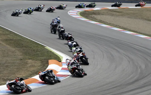 MotoGP motorcyclists compete in the Czech Grand Prix in Brno, Czech Republic, August 16, 2015. (Photo by David W. Cerny/Reuters)