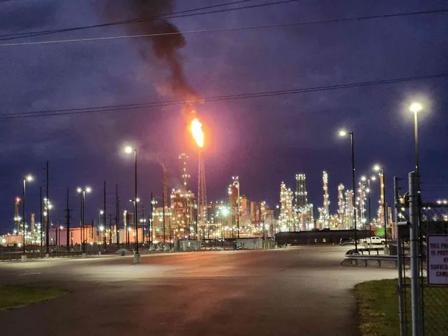 The BP-Husky Refinery is pictured Tuesday, September 21, 2022, in Oregon, Ohio. A fire at the facility injured two people Tuesday evening and the facility was shut down Wednesday. (Photo by David Jacobs/The Blade via AP Photo)