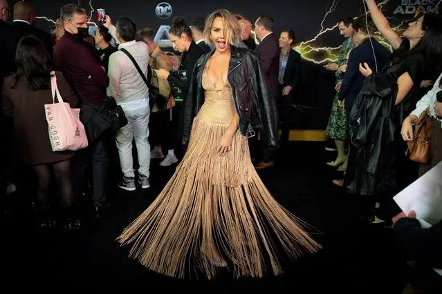 American actress and model Arielle Kebbel poses for photographers as she arrives for the world premiere of the film “Black Adam” in Times Square in New York City, New York, U.S., October 12, 2022. (Photo by Mike Segar/Reuters)