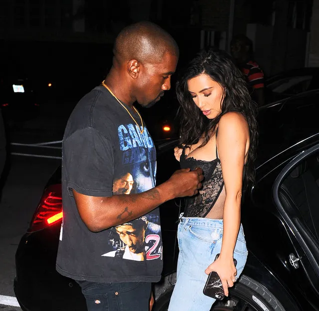 Kim Kardashian and Kanye West head to Prime One Twelve for dinner in Miami on September 16, 2016. (Photo by JENY/Splash News and Pictures)