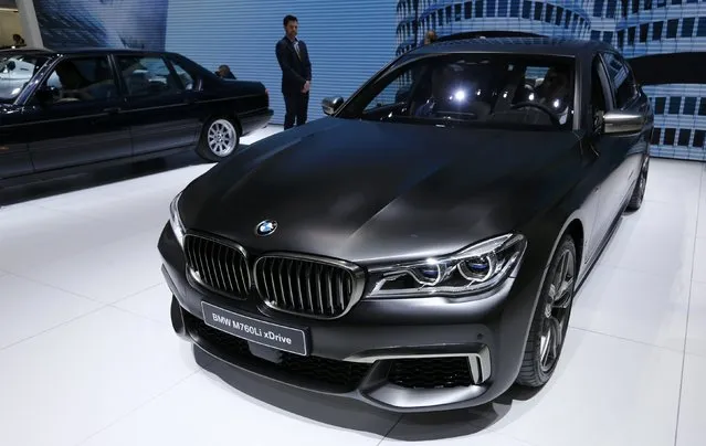 A BMW M760Li xDrive car is seen at the 86th International Motor Show in Geneva, Switzerland, March 1, 2016. (Photo by Denis Balibouse/Reuters)