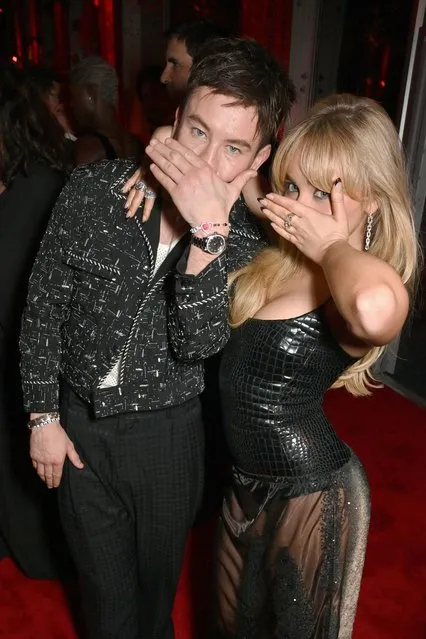 Irish actor Barry Keoghan and American singer Sabrina Carpenter attend the 2024 Vanity Fair Oscar Party Hosted By Radhika Jones at Wallis Annenberg Center for the Performing Arts on March 10, 2024 in Beverly Hills, California. (Photo by Dave Benett/VF24/WireImage for Vanity Fair)