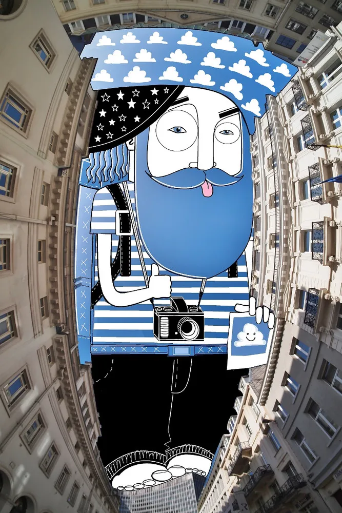 New Illustrations in the Sky Between Buildings by Thomas Lamadieu