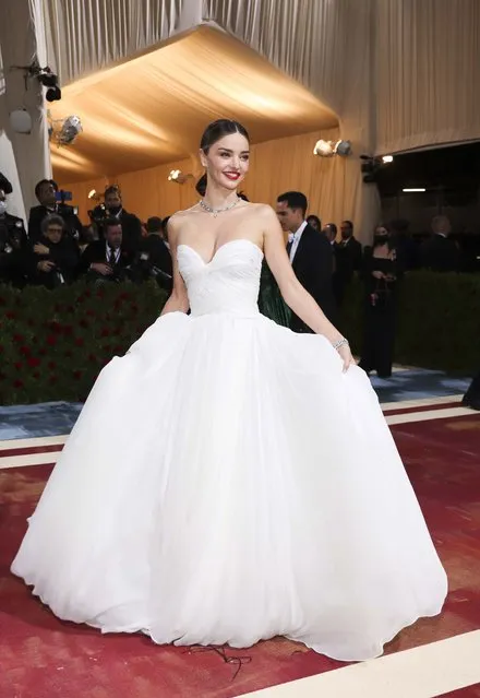 Australian model Miranda Kerr arrives on the red carpet for the 2022 Met Gala, the annual benefit for the Metropolitan Museum of Art's Costume Institute, in New York, New York, USA, 02 May 2022. (Photo by Justin Lane/EPA/EFE)