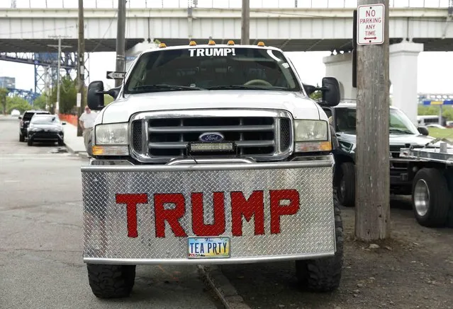 A truck is parked near a rally supporting Republican presidential candidate Donald Trump during the Republican National Convention in Cleveland, Ohio, U.S. July 18, 2016. (Photo by Lucas Jackson/Reuters)