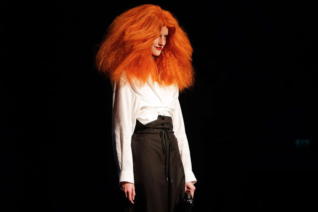 A model wears a creation as part of Jean Paul Gaultier's Spring/Summer 2015 ready-to-wear fashion collection presented in Paris, France, Saturday, September 27, 2014. The French fashion house Jean Paul Gaultier has said it will stop making ready-to-wear clothes for both men and women and will instead focus on haute couture. (Photo by Thibault Camus/AP Photo)